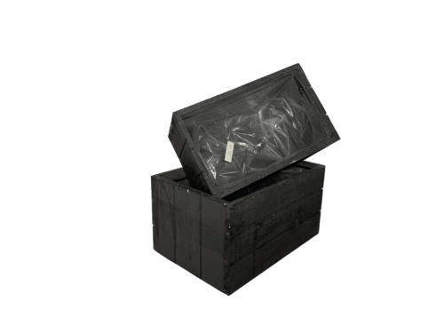 Holz Kasten "Wüfel Milka" 2er Set  B27 x 18 x 14 / 23 x 14 x 12 cm  anthrazit
