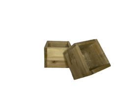 Holz Kasten Würfel  17 x 17  H14 cm , natur-antik