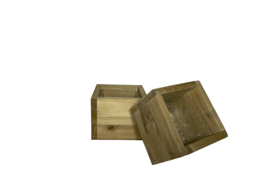Holz Kasten Würfel  17 x 17  H14 cm , natur-antik