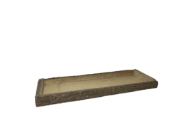 Holz-Tablett B58 cm x 19 x H4 cm mit Baumrinde