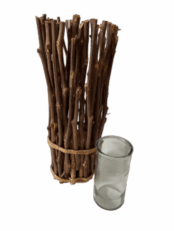 Windlicht Holz Natur H50 D20 cm