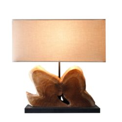 SalesFever Tischleuchte Treibholz/Leinen Natur