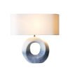 SalesFever Tischleuchte Keramik/Leinen Blau/Weiß