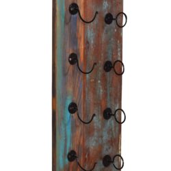 SIT Möbel RIVERBOAT Wand-Weinregal Altholz mit starken Gebrauchsspuren lackiert bunt