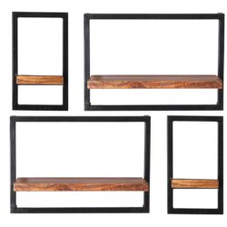 SIT Möbel PANAMA Wandregal-Set Altmetall/Mangoholz