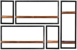 SIT Möbel PANAMA Wandregal-Set Altmetall/Mangoholz
