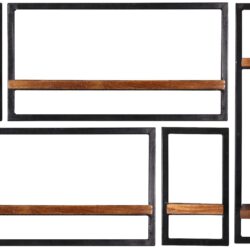 SIT Möbel PANAMA Wandregal-Set Altmetall/Mangoholz