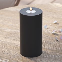 LED-Blockkerzen für den Außenbereich Ø 10 x 20 cm Schwarz