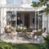 Outdoortisch Edge 200x100 cm Keramik Laminam® Nero Greco Anthrazit Kreuzgestell Rechteck Edelstahl