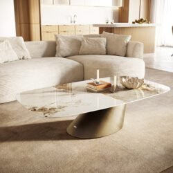Couchtisch Edge Boot 140x80 cm Keramik Minas Melange Conis Metallic Gold