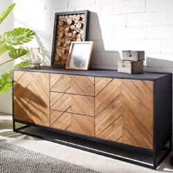 Sideboard Famke 145 cm Mango Teak 2 Türen 3 Schubladen