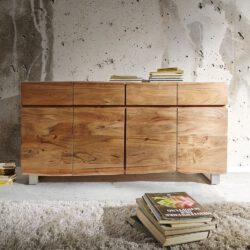Sideboard Live-Edge 172 cm Akazie Natur 4 Türen 4 Schübe