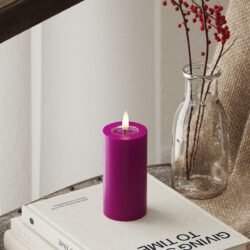 LED-Blockkerzen Ø 5 x 10 cm Violett