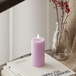 LED-Blockkerzen Ø 5 x 10 cm Lavendel