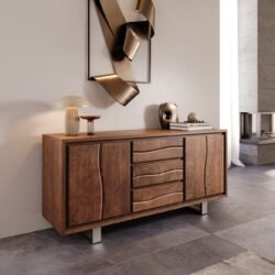 Sideboard Live-Edge 172 cm Akazie Braun 3 Schübe 4 Türen