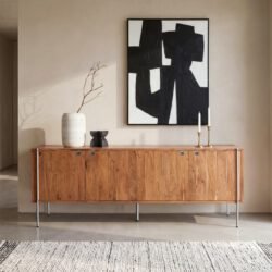 Sideboard Rivoro 210 cm Akazie Natur 4 Türen