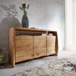 Sideboard Live-Edge 145 cm Akazie Natur 3 Türen