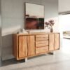 Sideboard Live-Edge 170 cm Akazie natur 3 Schübe 4 Türen