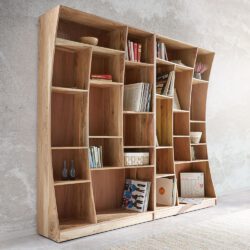 2er-Set-Standregal Live-Edge 240 cm Akazie Natur