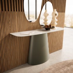 Konsolentisch Edge Boot 140x40 cm Keramik Onyx Champagne Conos Metall Effektfinish Titan