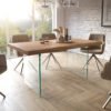 Esstisch Edge 160x90 XL Akazie Natur Glas Live-Edge