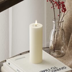 LED-Blockkerzen Ø 5 x 15 cm Creme