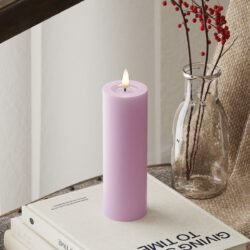LED-Blockkerzen Ø 5 x 15 cm Lavendel