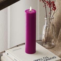LED-Blockkerzen Ø 5 x 20 cm Violett
