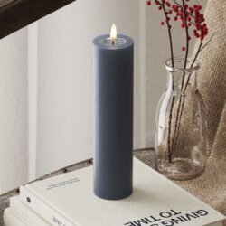 LED-Blockkerzen Ø 5 x 20 cm Eisblau