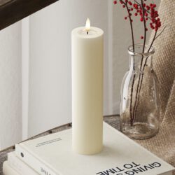 LED-Blockkerzen Ø 5 x 20 cm Creme