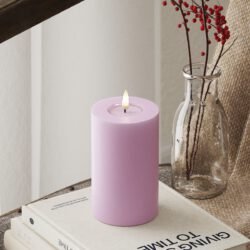LED-Blockkerzen Ø 7,5 x 12,5 cm Lavendel