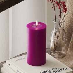 LED-Blockkerzen Ø 7,5 x 15 cm Violett