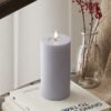 LED-Blockkerzen Ø 7,5 x 15 cm Verblasst Blau