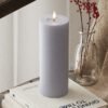 LED-Blockkerzen Ø 7,5 x 20 cm Verblasst Blau
