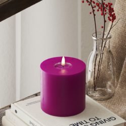 LED-Blockkerzen Ø 10 x 10 cm Violett