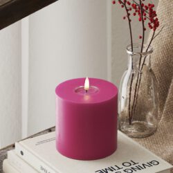 LED-Blockkerzen Ø 10 x 10 cm Magenta