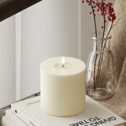 LED-Blockkerzen Ø 10 x 10 cm Creme