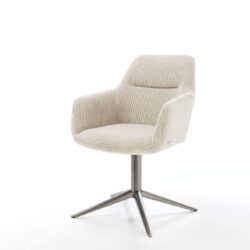 Drehstuhl Pejo-Flex Cord Beige Fußkreuz Graphit 360° drehbar Wippfunktion Taschenfederkern