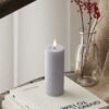 LED-Blockkerzen Ø 5 x 12,5 cm Mist Blue