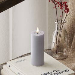 LED-Blockkerzen Ø 5 x 12,5 cm Mist Blue
