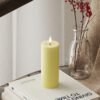 LED-Blockkerzen Ø 5 x 12,5 cm Hellgelb