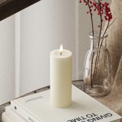 LED-Blockkerzen Ø 5 x 12,5 cm Creme
