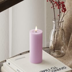 LED-Blockkerzen Ø 5 x 12,5 cm Lavendel