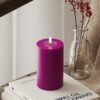 LED-Blockkerzen Ø 7,5 x 12,5 cm Violett