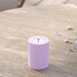 LED-Blockkerzen für den Außenbereich, Ø 7,5 x 10 cm, Lavendel