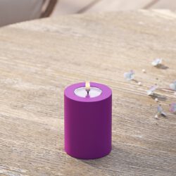 LED-Blockkerzen für den Außenbereich Ø 7,5 x 10 cm Violett