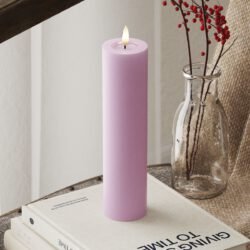 LED-Blockkerzen Ø 5 x 20 cm Lavendel