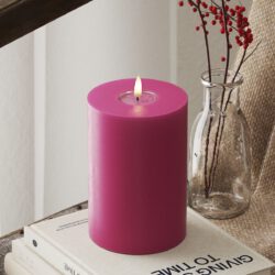LED-Blockkerzen Ø 10 x 15 cm Magenta