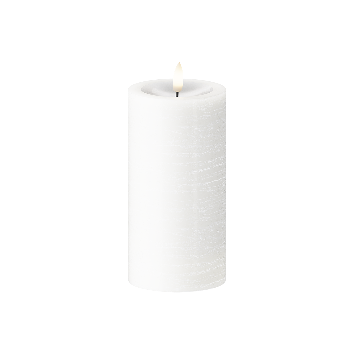LED Blockkerzen Ø 7,5 x 15 cm Weiß