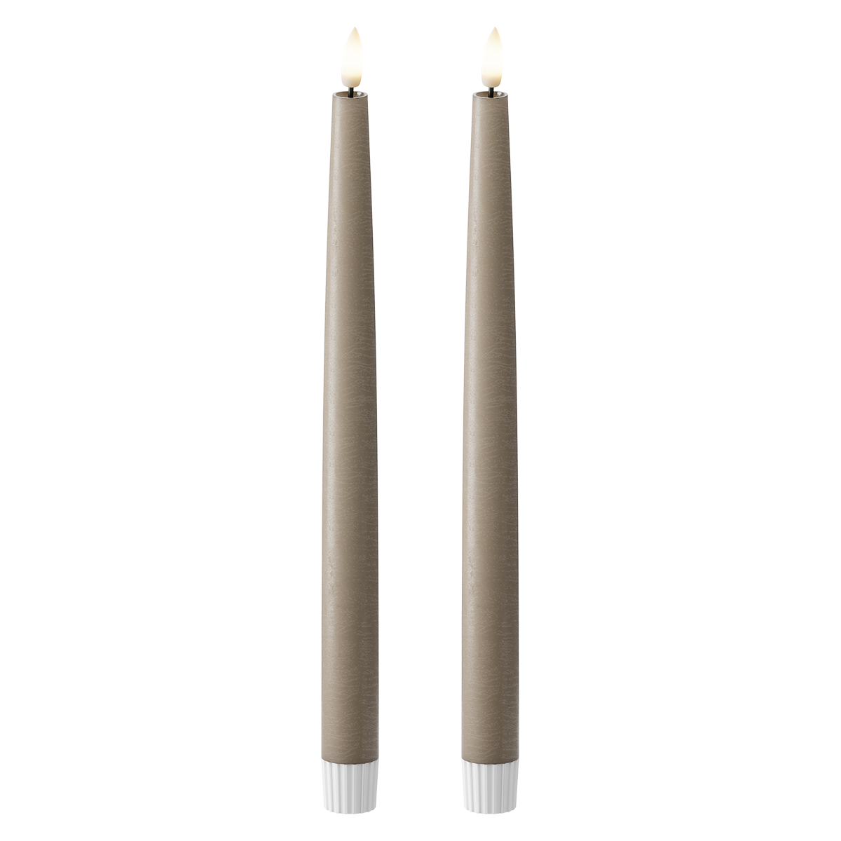 LED Stabkerzen 2 Stück, Ø 2,2 x 29 cm Mokka